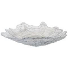 Bowl MABEL 37x28cm glass alabaster white/black