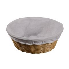 Basket plastic ø25 h-9cm with textile inlay
