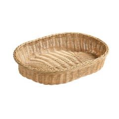 Bread basket natural plastic mesh with stable metal ring 40x30 h-8cm