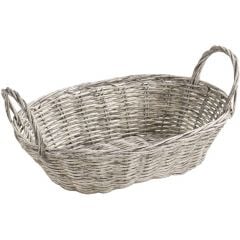 Bread & fruit basket plastic mesh grey 28x21 h-13cm