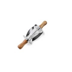 Croissant cutter roller St/s with wooden handles 9x9cm MINI