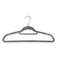 6 Coat hangers plastic anti-slip flocking 45.5cm 6pcs grey