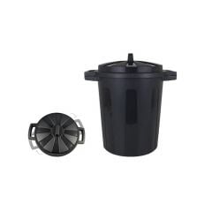 Waste container 35L PP with lid 35.5x45.5 h-48cm black