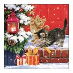 Napkins 33cm 3-ply 20pcs KITTENS ON DOORSTEP