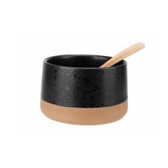 Bowl DELA with wooden spoon ø9.5cm h-5.5cm