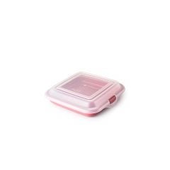 Food/Sandwich storage container 14.5x14.5 h-3.6cm red