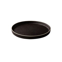 Bristol black reversible plate 22cm raised edge