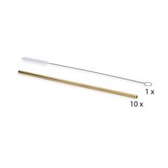 Stainless steel straw 10pcs 21.4cm gold + brush