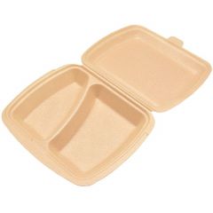 Meal box with 2-sections Cream PP 125gab. v / l 20,65x24,1 h-6,9cm[2]