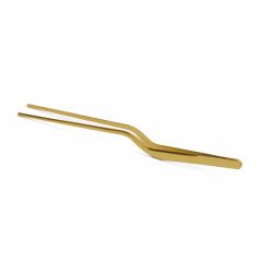 Curved chef tongs ss 21cm gold color