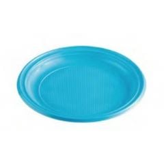 Plate round paper ø 23cm 10pcs light blue [30]